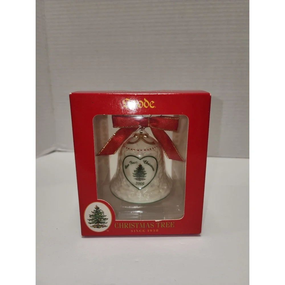 Spode Christmas Tree Ornament Bell Our First Christmas Together 2009 Replacement